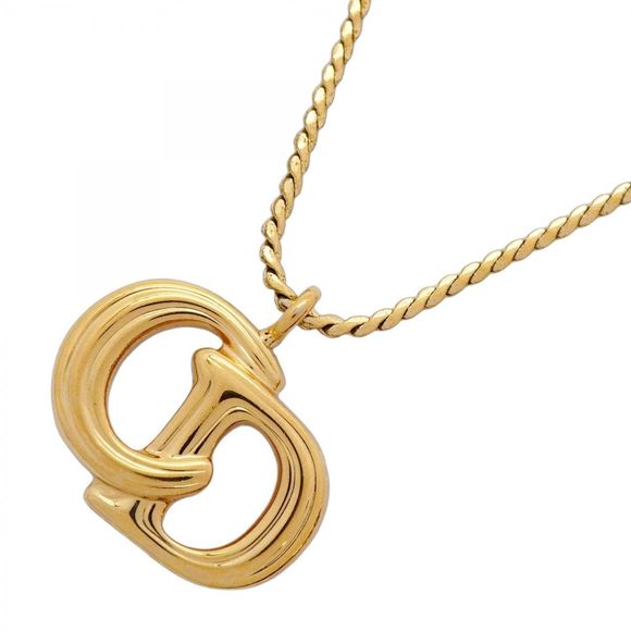 Christian Dior CD Logo Necklace GP Plated Gold  Women's - Picture 1 of 16